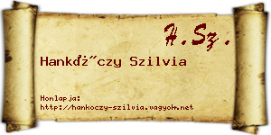 Hankóczy Szilvia névjegykártya